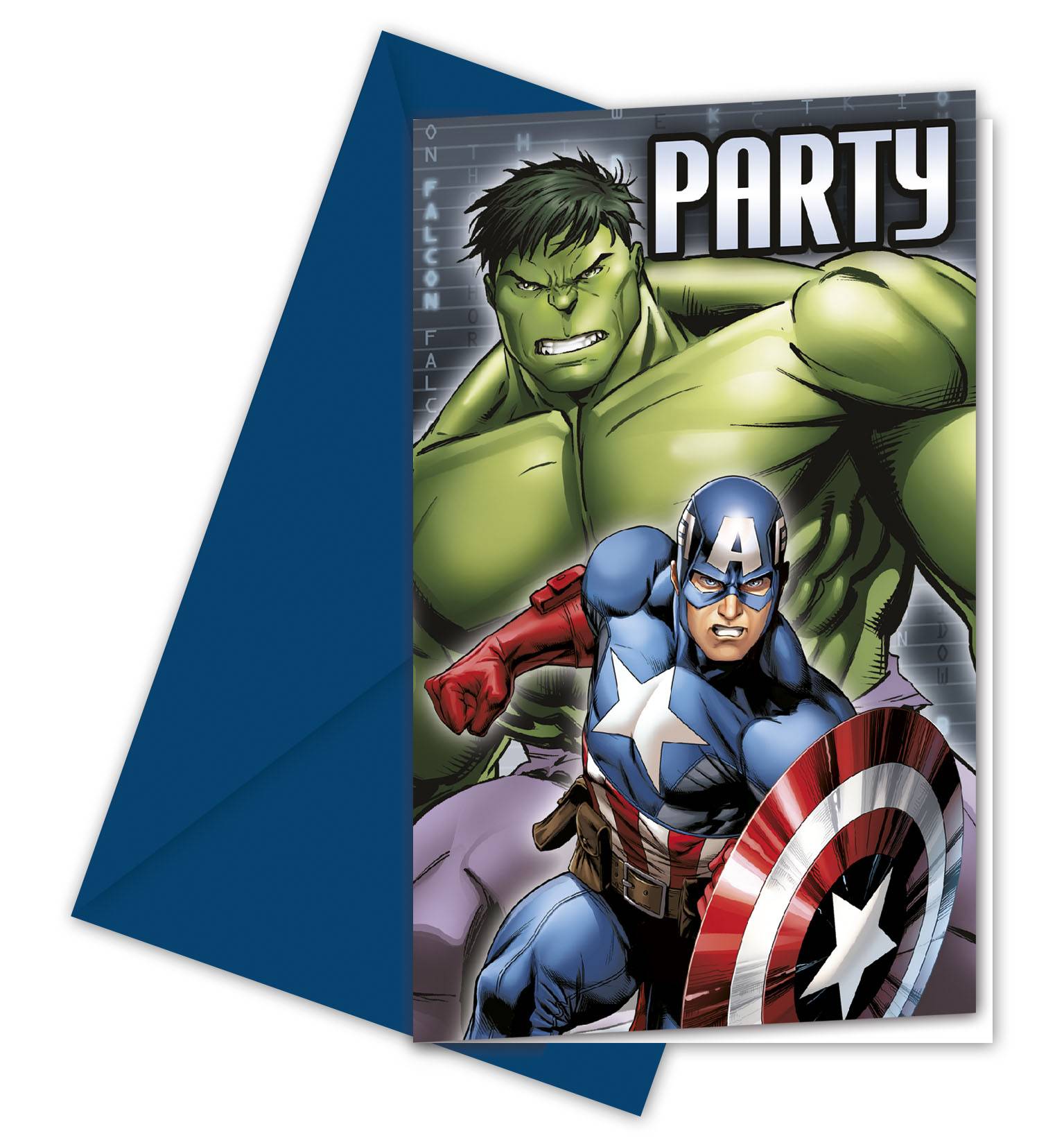 6 Cartes d'invitation Avengers