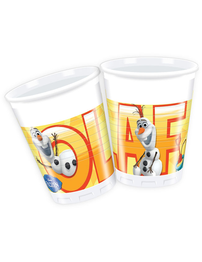 8 Gobelets en plastique Olaf