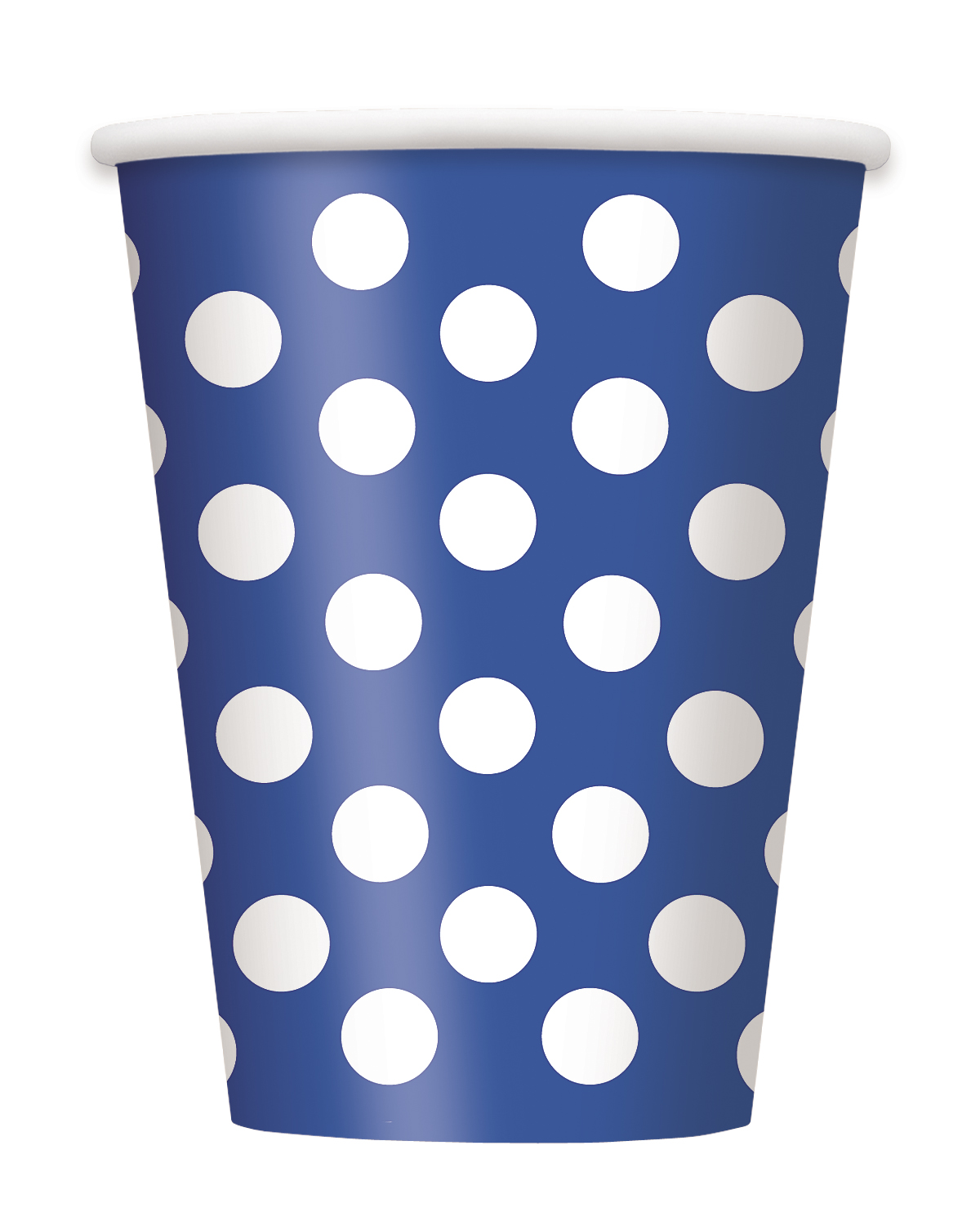 6 Gobelets en carton bleus à pois blancs 355 ml