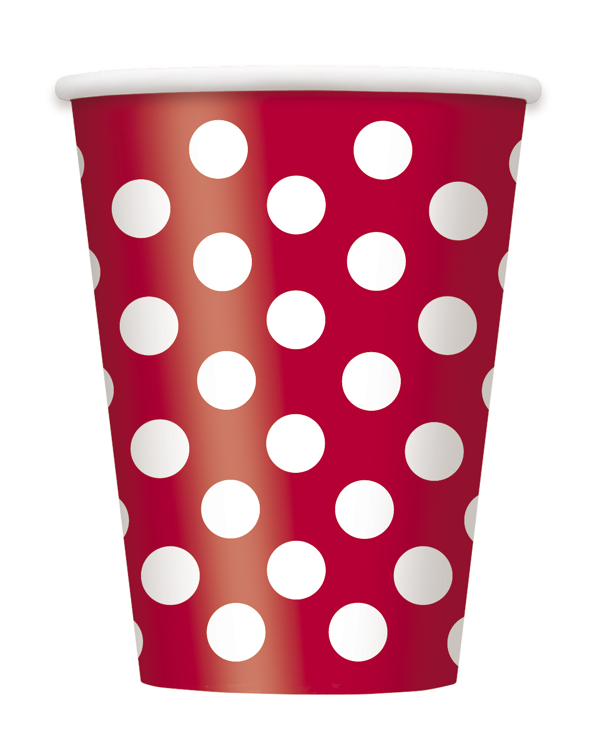 6 Gobelets rouges à pois blancs 355 ml