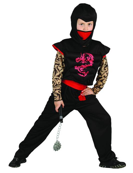 Déguisement Ninja rouge et noir enfant