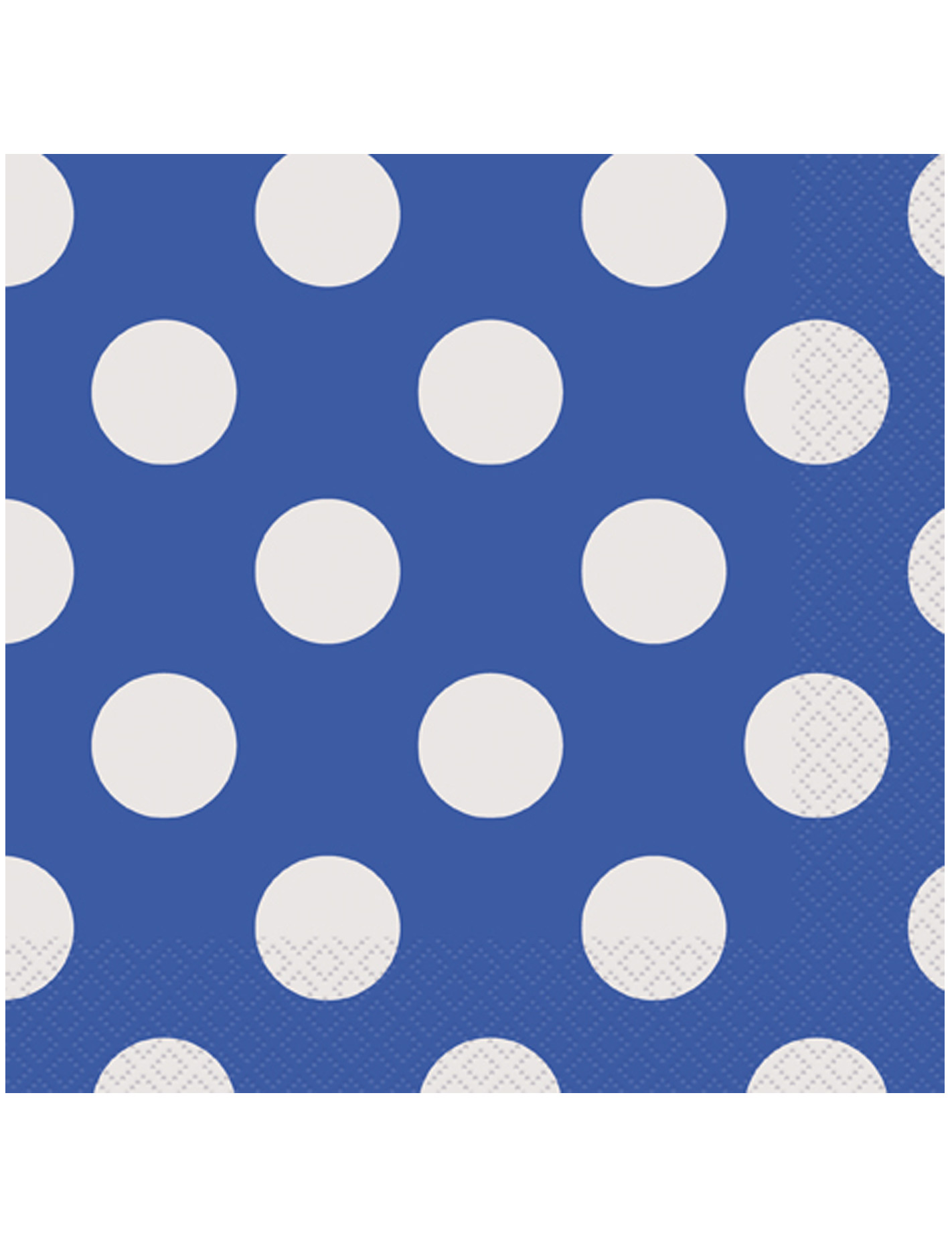 16 Serviettes en papier bleues à pois blancs 33 x 33 cm