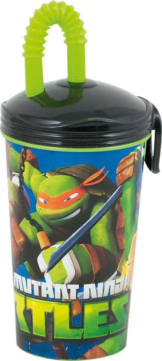 Verre avec paille Tortues Ninja
