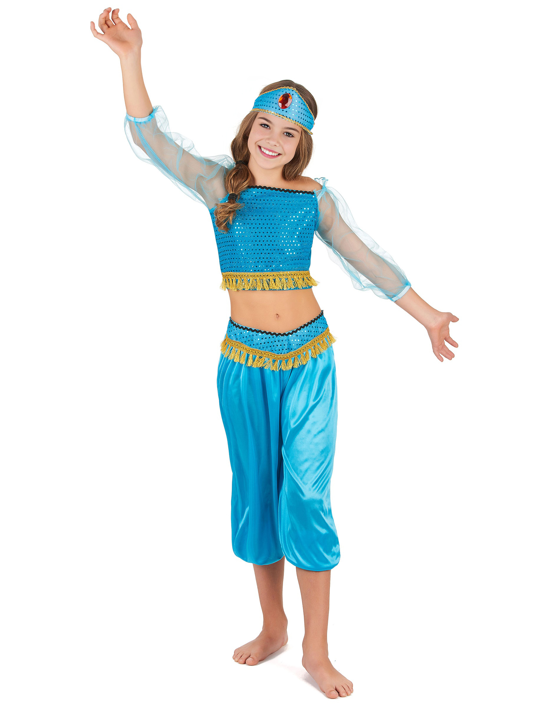 Déguisement danseuse orientale bleue fille