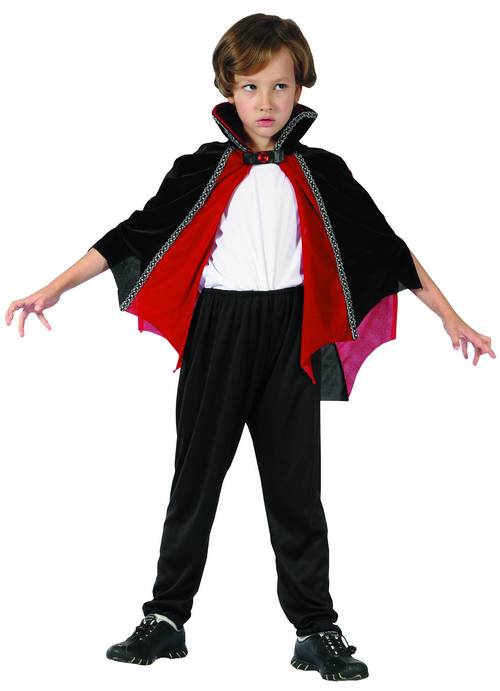 Cape vampire rouge et noire enfant