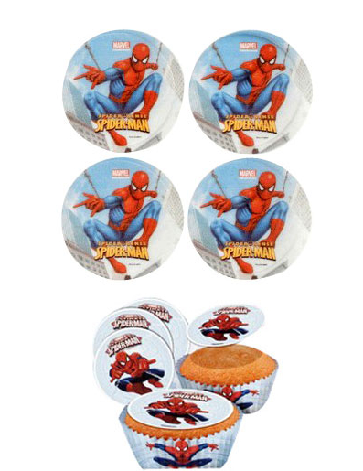 12 Mini disques azyme Spiderman