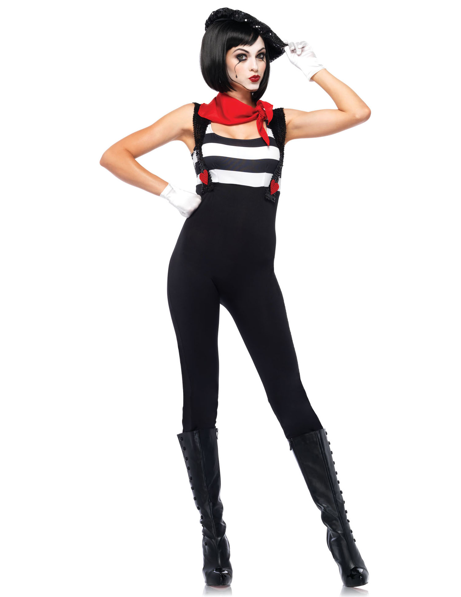 Déguisement mime combinaison femme