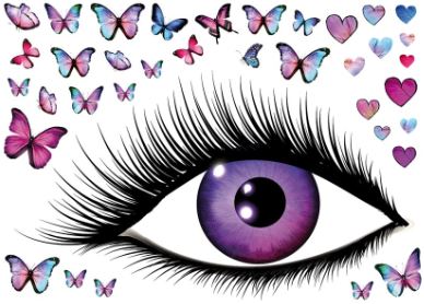 Stickers muraux oeil et papillons