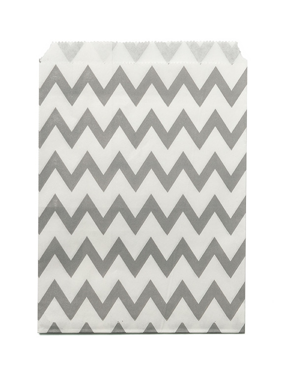 24 Sachets papier chevron gris