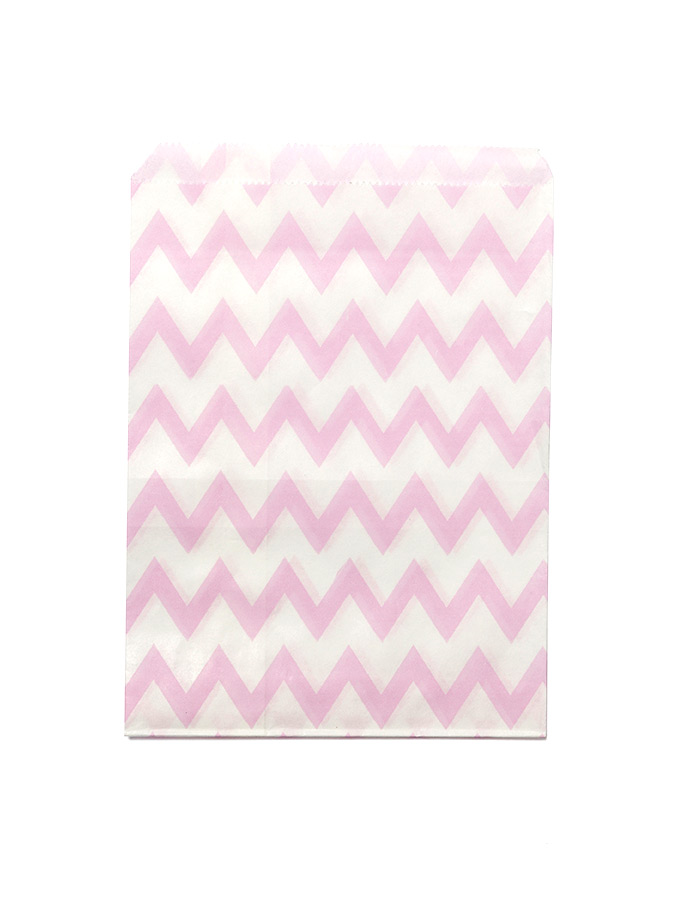 24 Sachets papier chevron rose clair