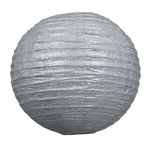 Lanterne pailletée argent 30 cm
