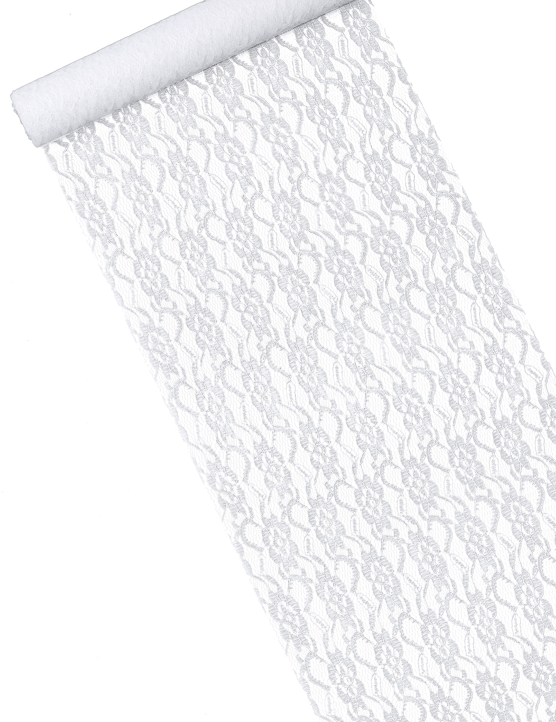 Chemin de table en dentelle blanche 30 cm x 5 m décoration mariage romantique