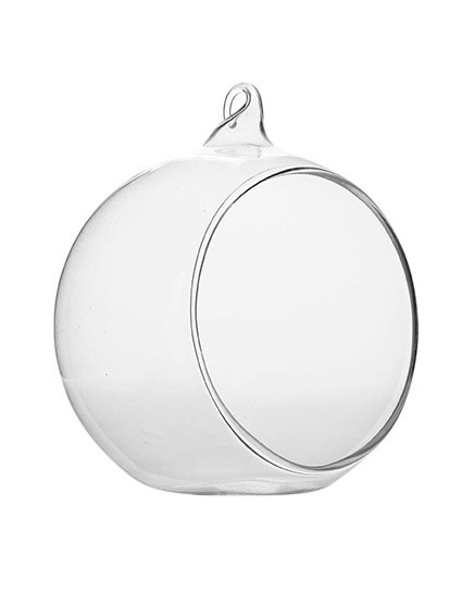 Boule en verre ouverte à poser ou à suspendre 6 cm