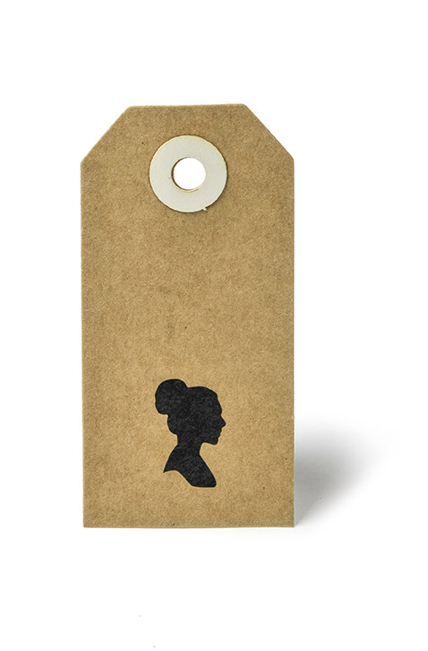 20 Etiquettes kraft silhouette