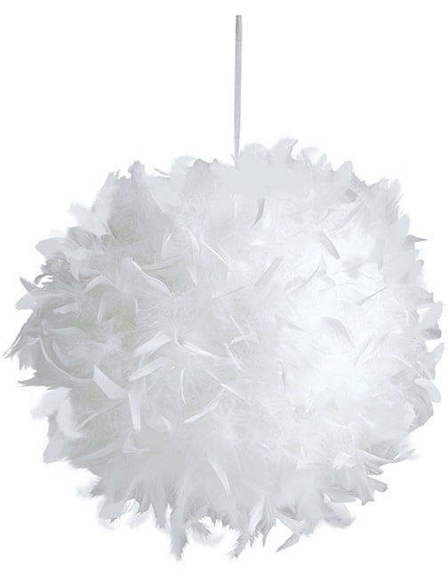 Boule à suspendre plumettes blanches 40 cm