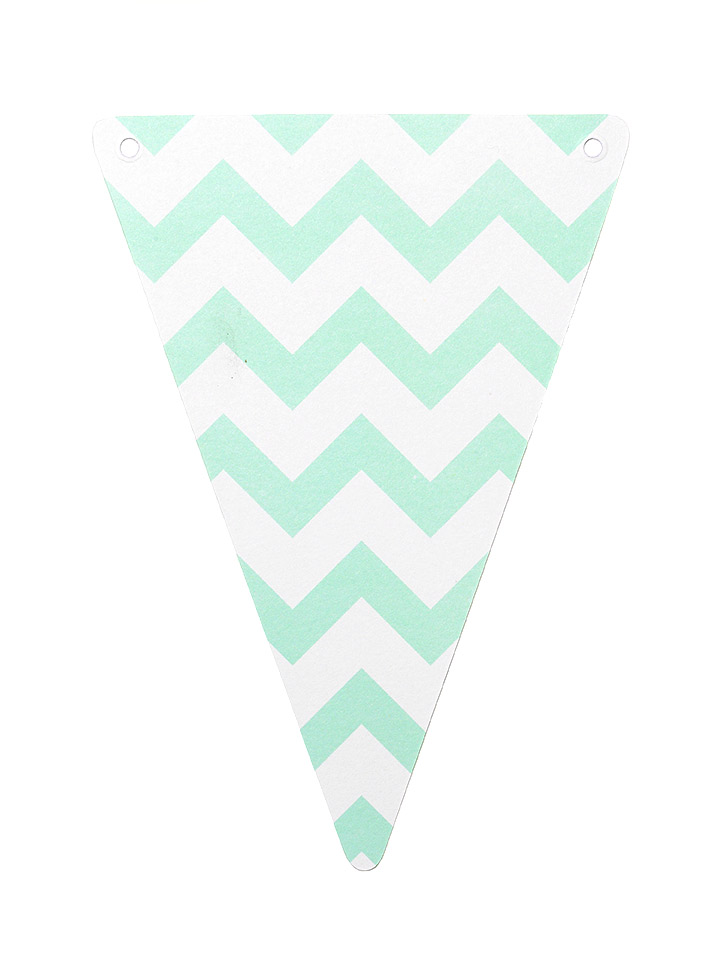 5 Fanions vert menthe chevron DIY en carton menthe