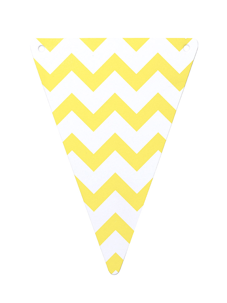 5 Fanions carton DIY chevron jaune