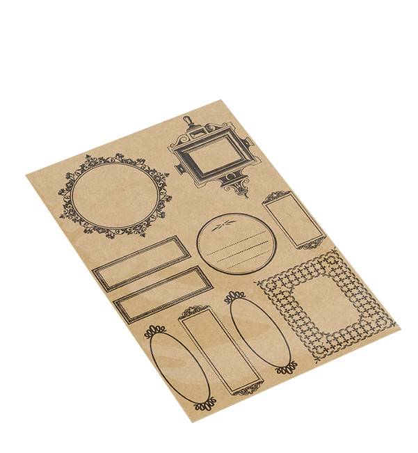 40 Etiquettes adhésives vintage kraft