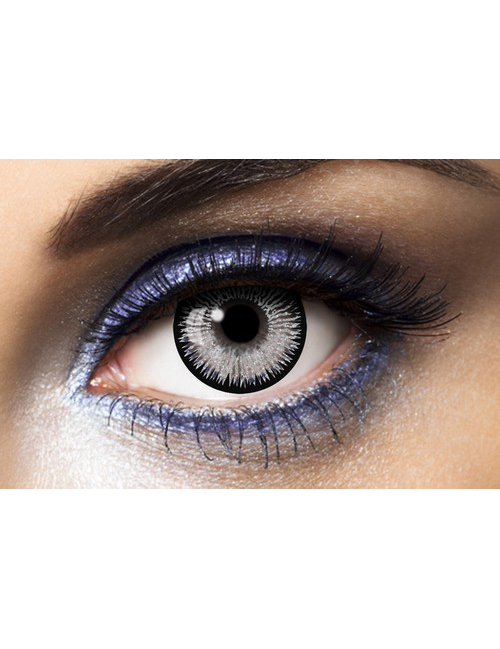 Lentilles de contact fantaisie argentées adulte