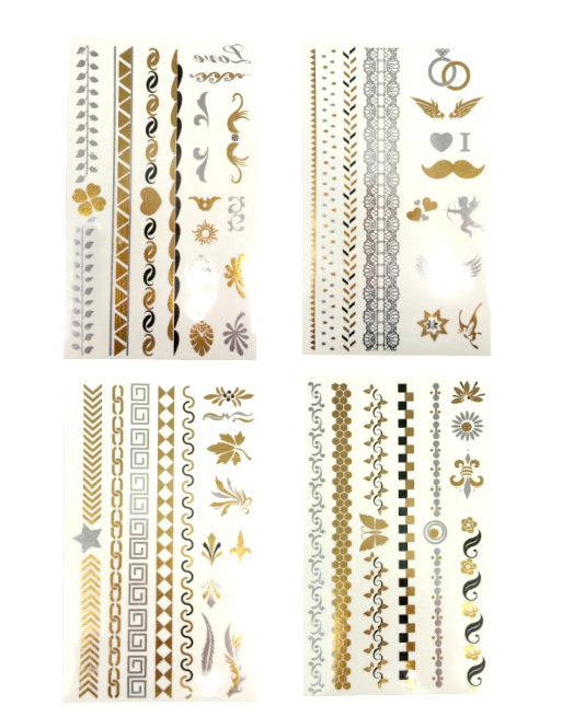 Tatouages éphémères or et argent