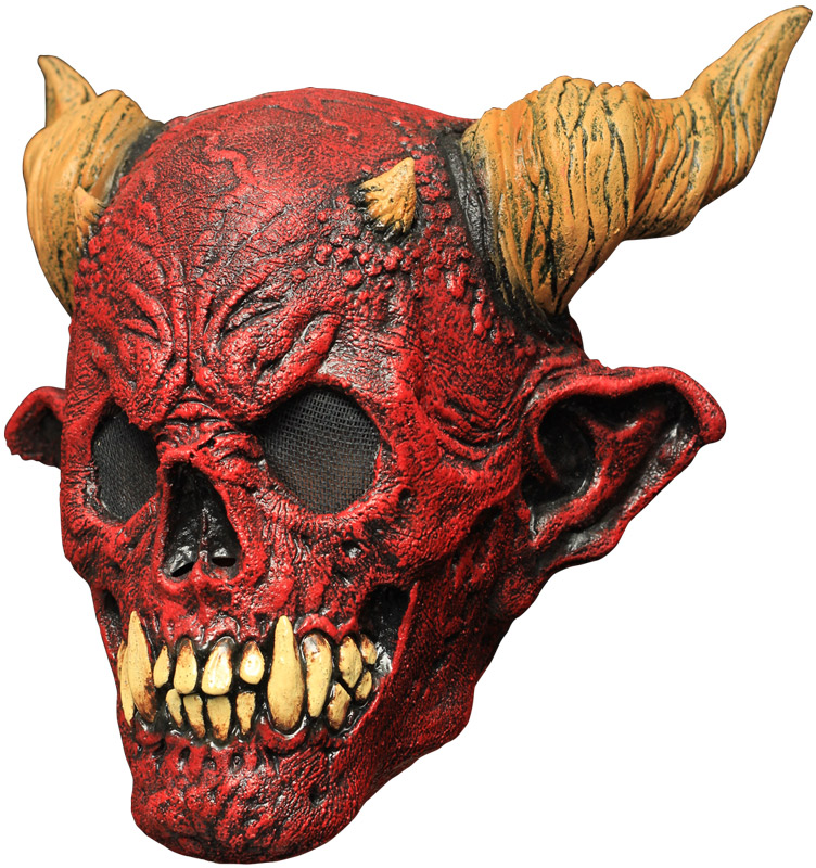 Masque squelette de la mort rouge