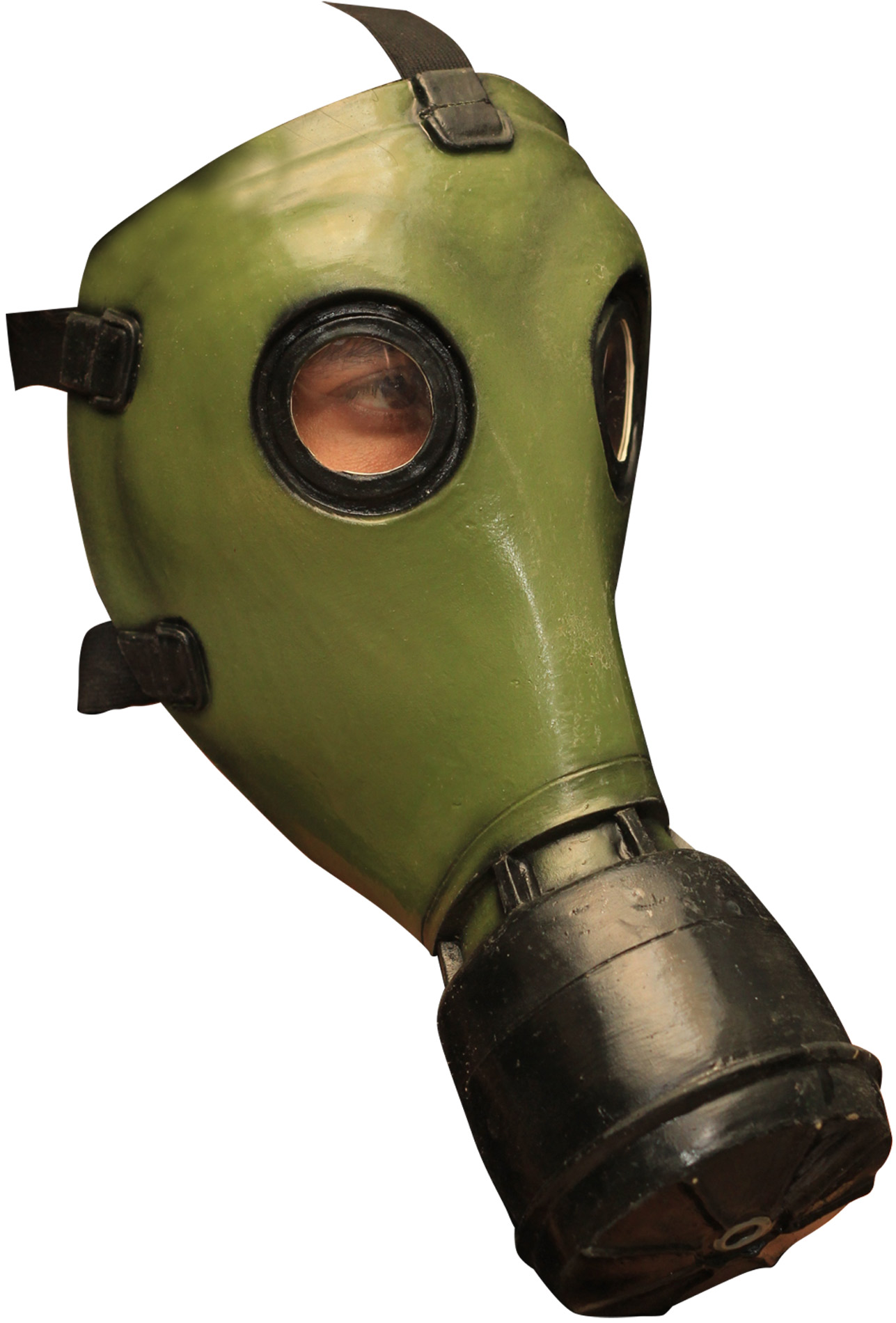 Masque à gaz vert