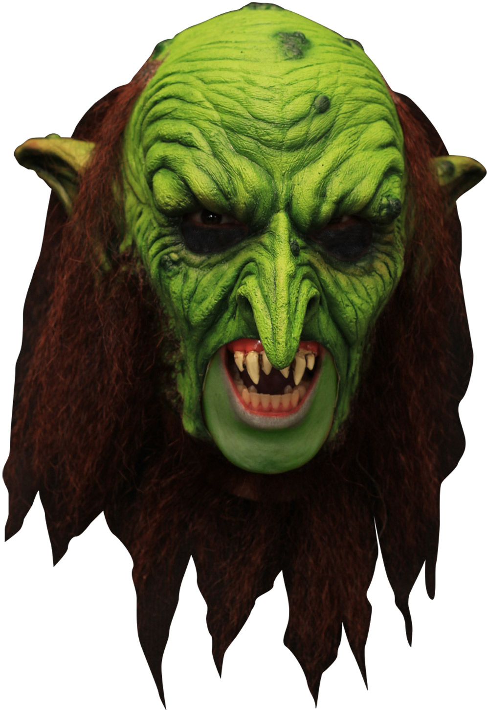 Masque 3/4 lutin vert effrayant avec dentier