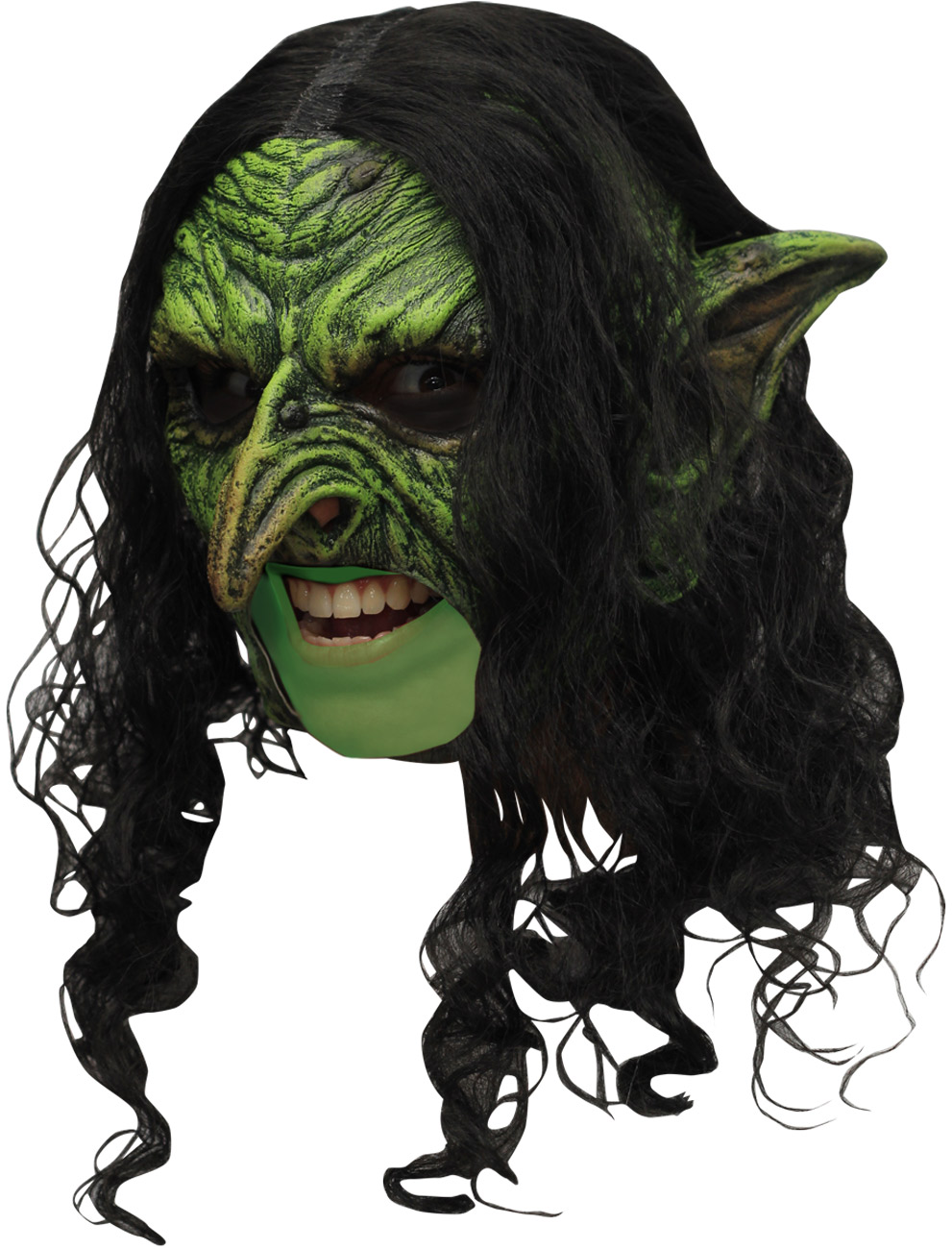 Masque 3/4 lutin vert effrayant