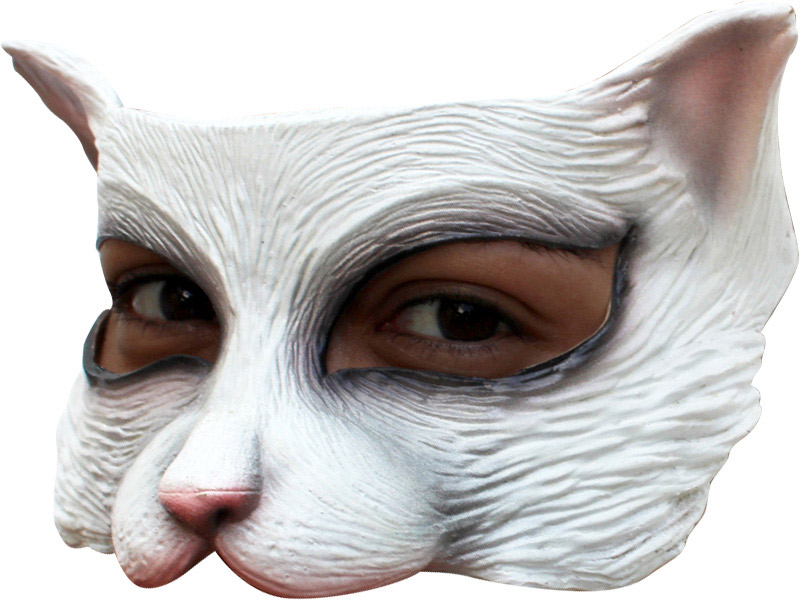 Demi-masque chat blanc