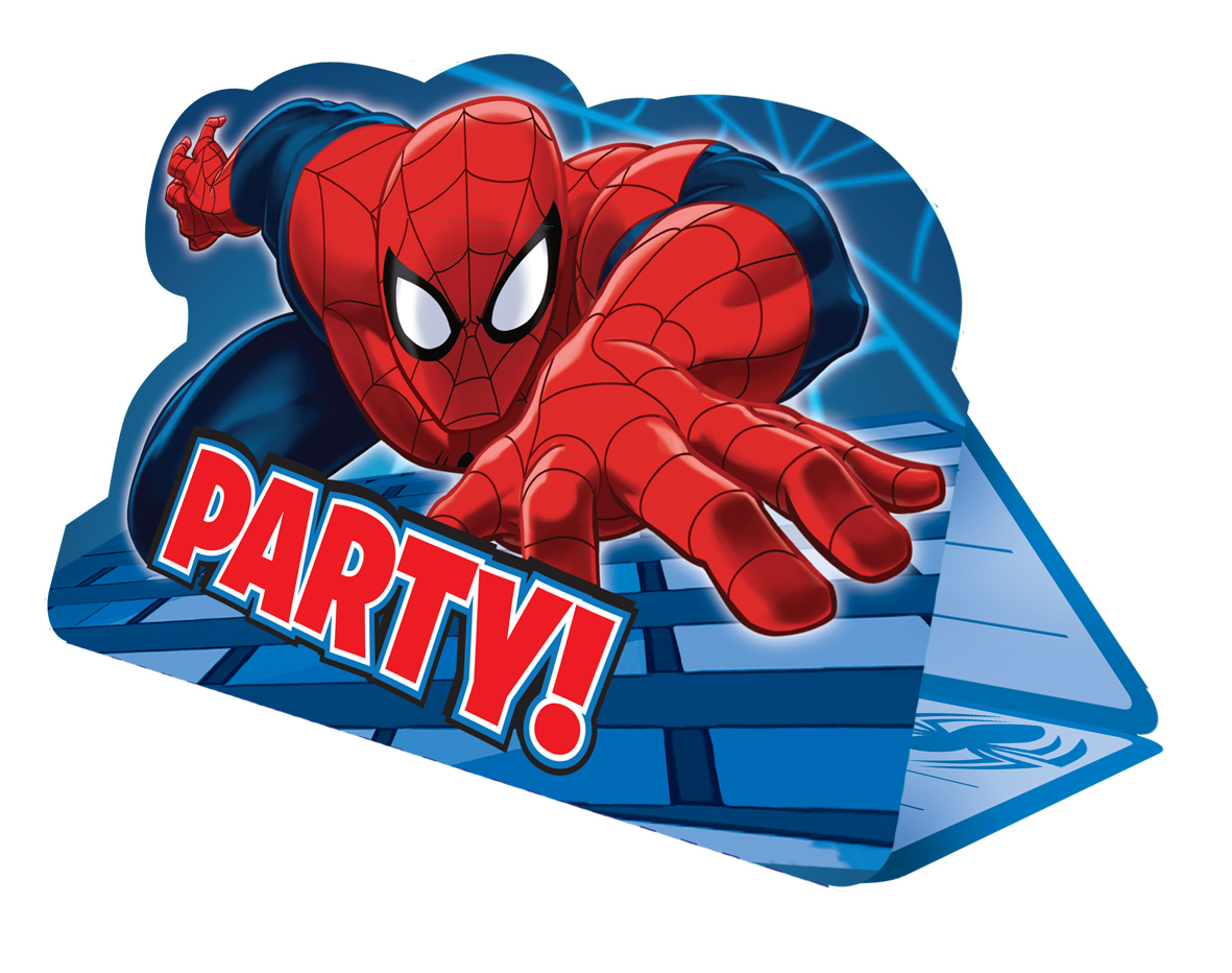 8 Cartes d'invitation avec enveloppes Spiderman