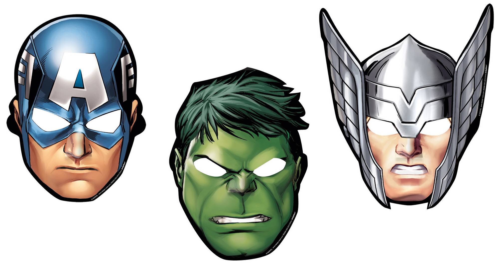 8 Masques en carton Avengers