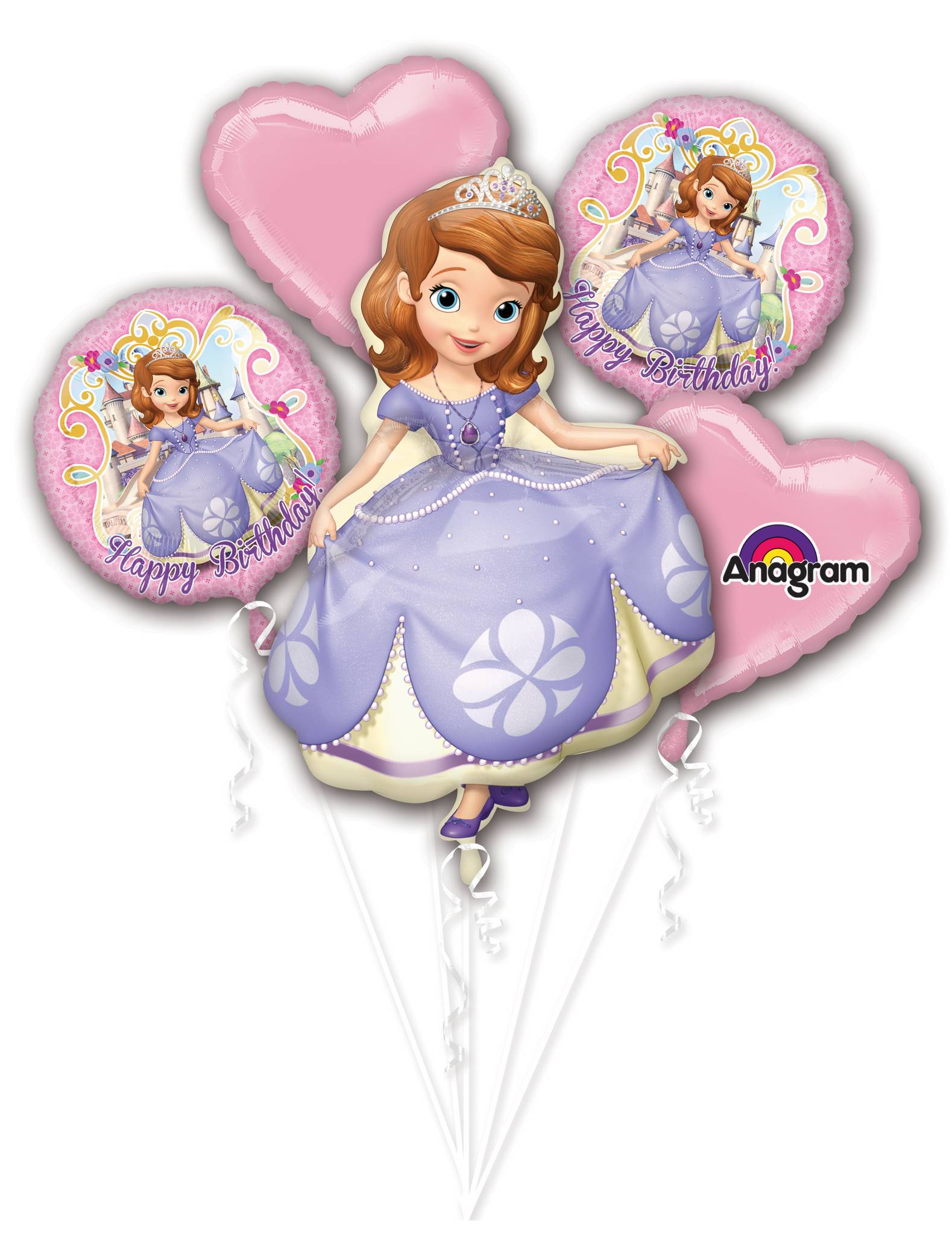 Bouquet de ballons aluminium Princesse Sofia