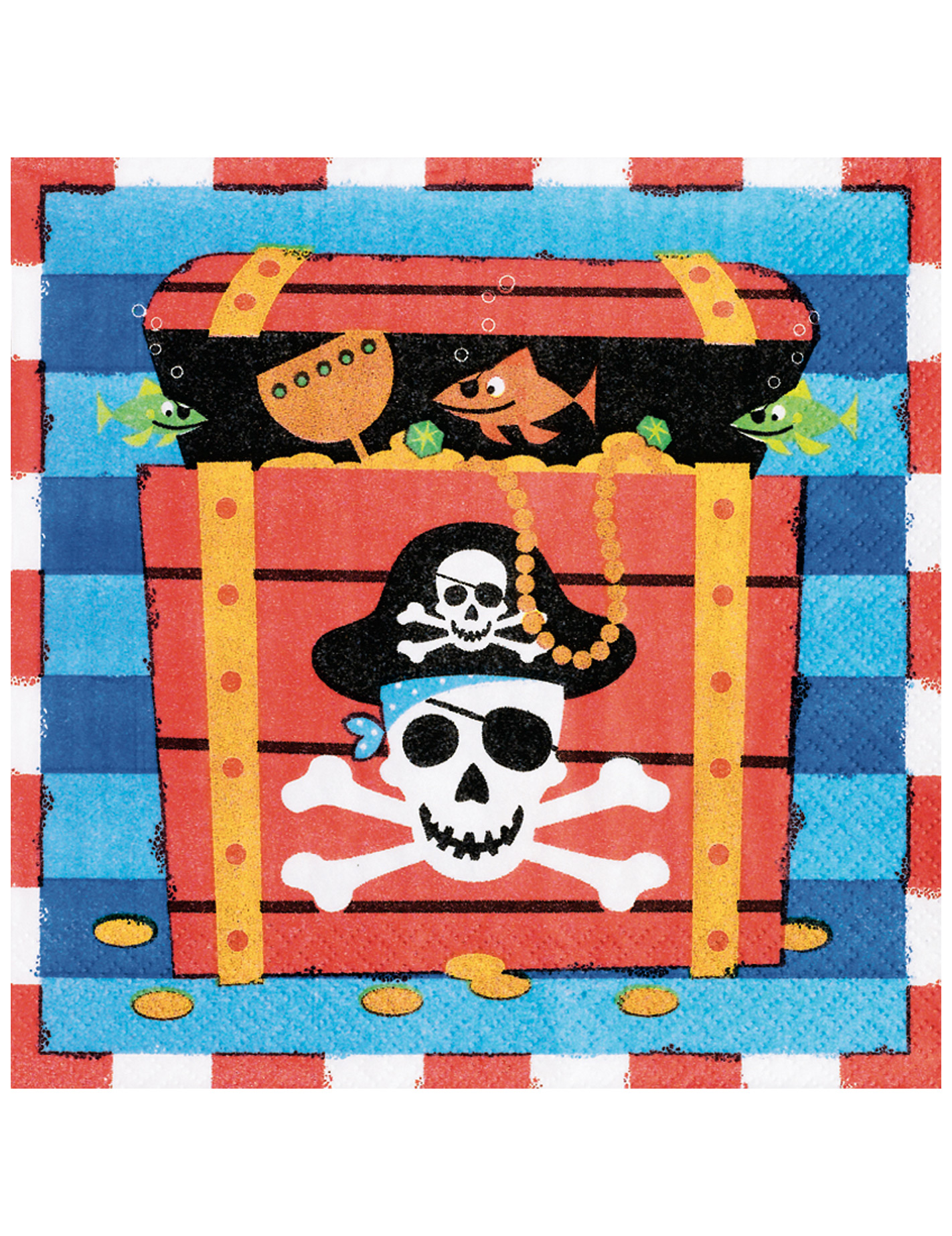 16 Serviettes en papier Sourire de Pirate 33 x 33 cm
