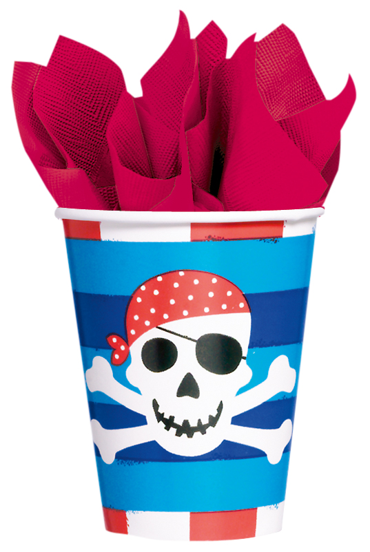 8 Gobelets en carton Sourire de Pirate