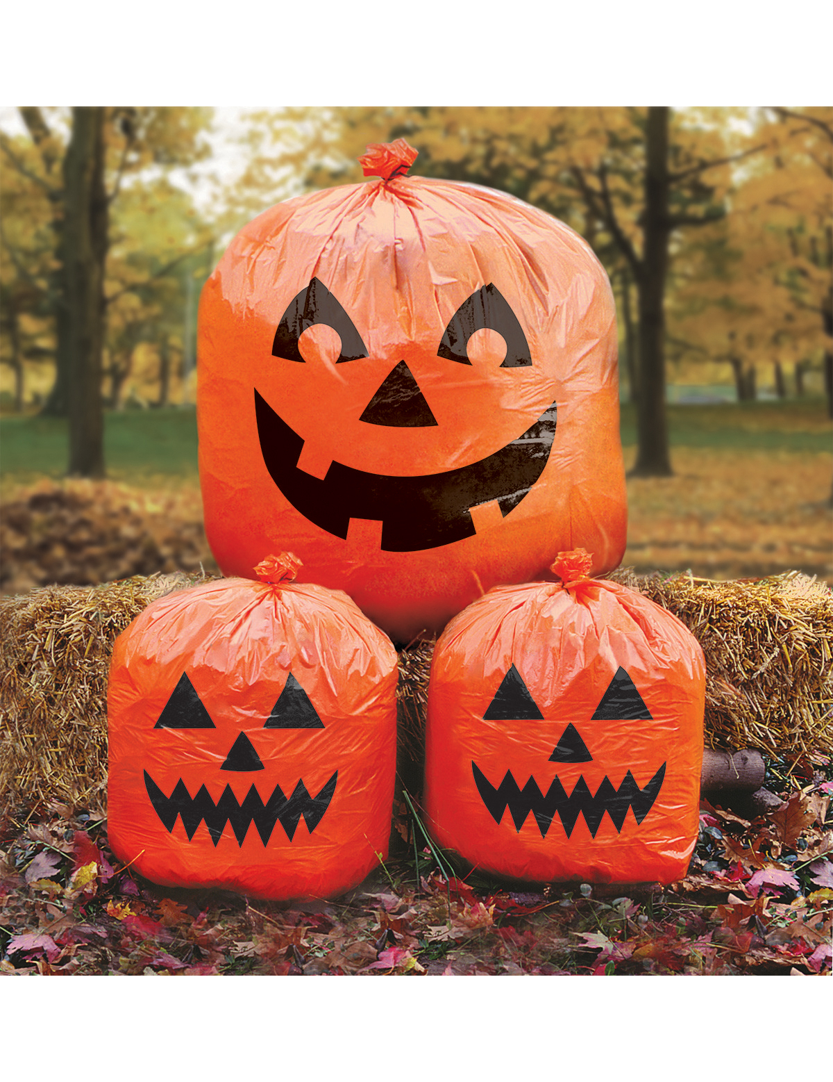 3 Sacs Citrouille de décoration à remplir Halloween