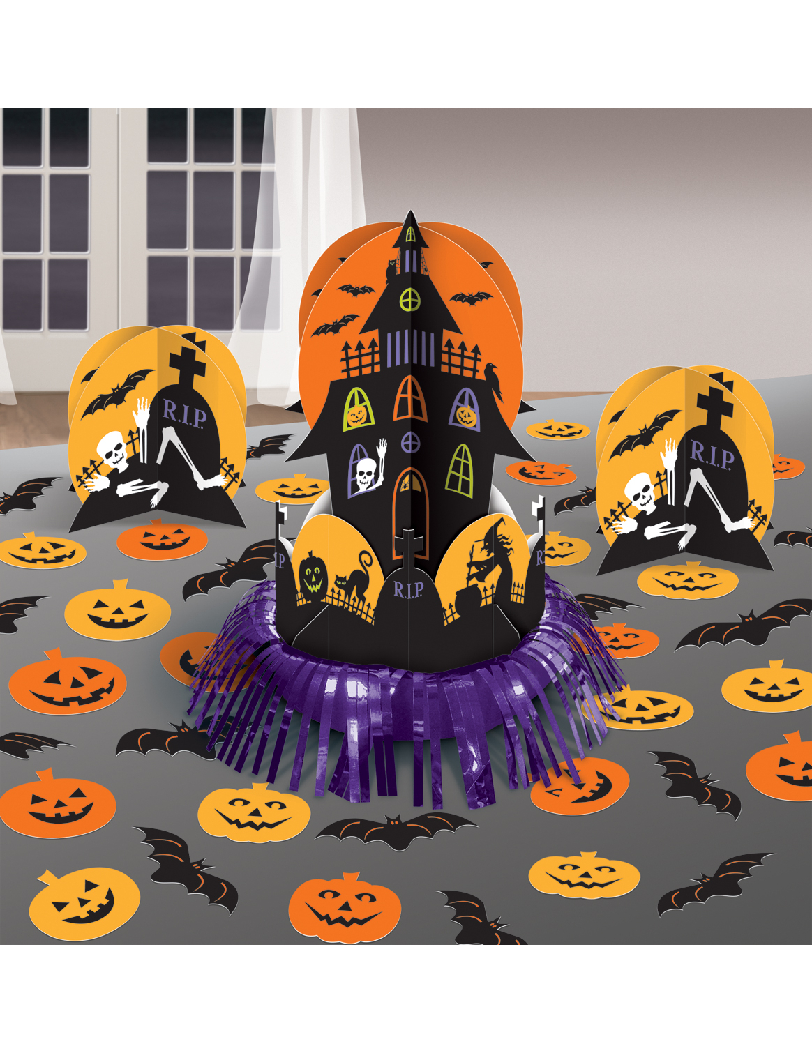 Kit de décoration de table maison hantée Halloween