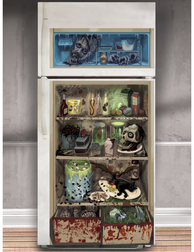Décoration de frigo zombie