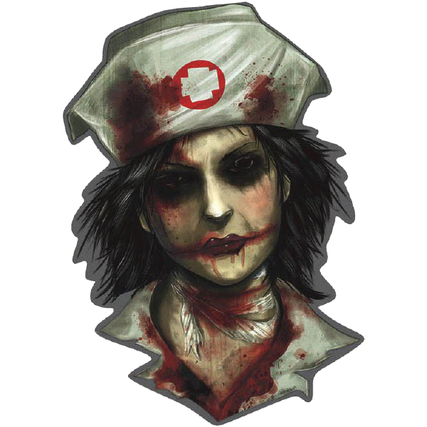 Décoration murale infirmière zombie