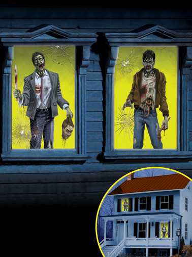 2 Décorations pour fenêtres Zombies