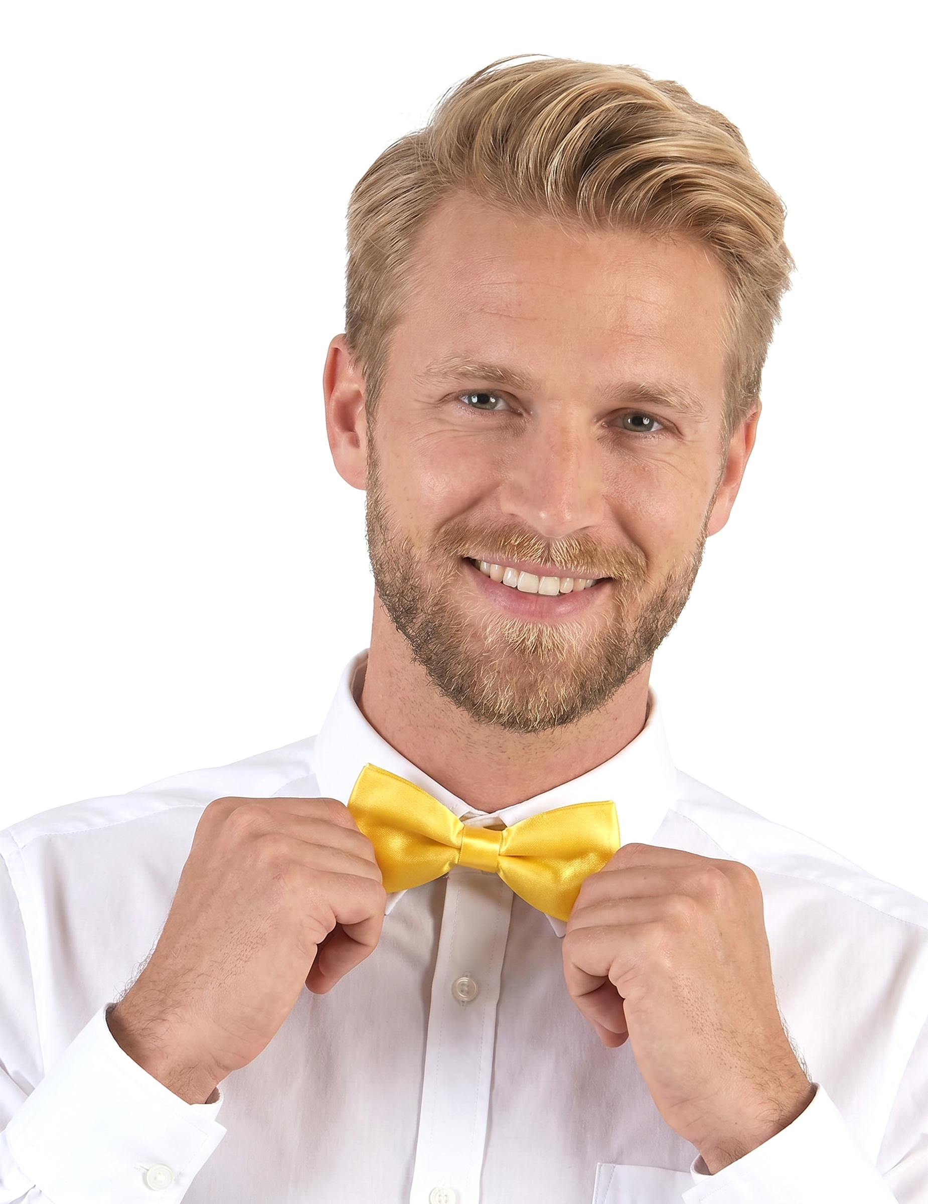 Noeud papillon jaune satiné adulte