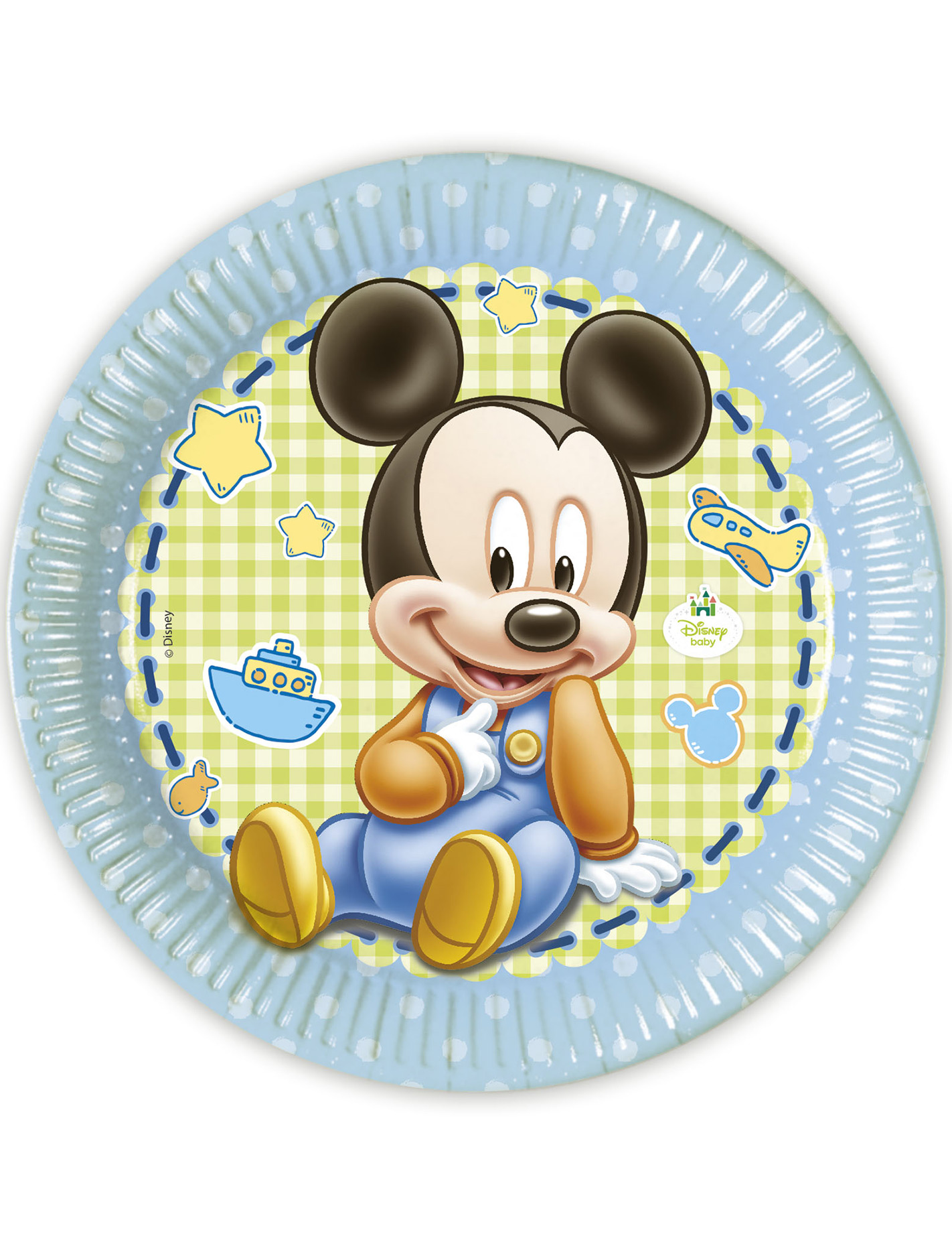 8 Assiettes carton Bébé Mickey 23 cm