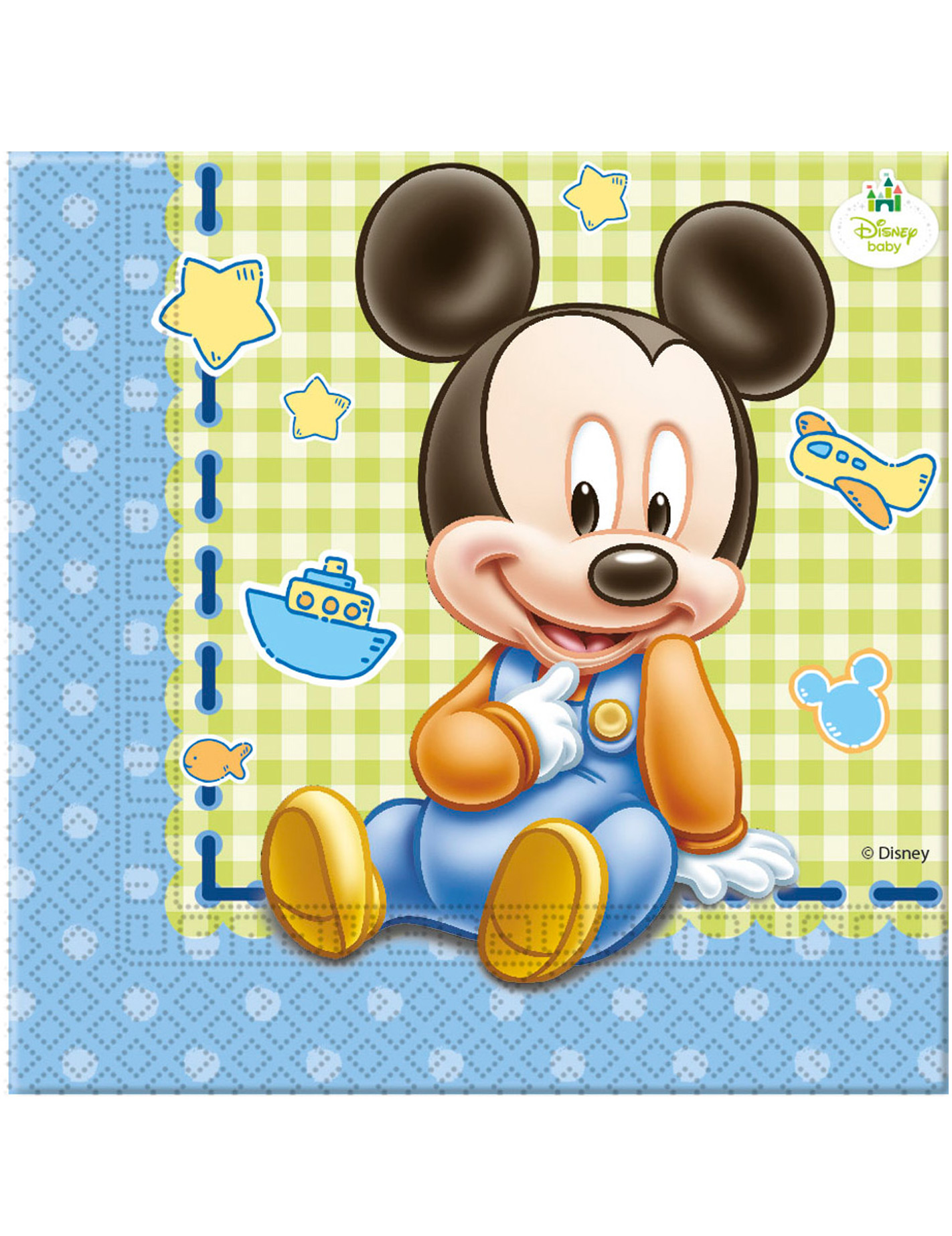 20 Serviettes en papier Bébé Mickey  33 x 33 cm