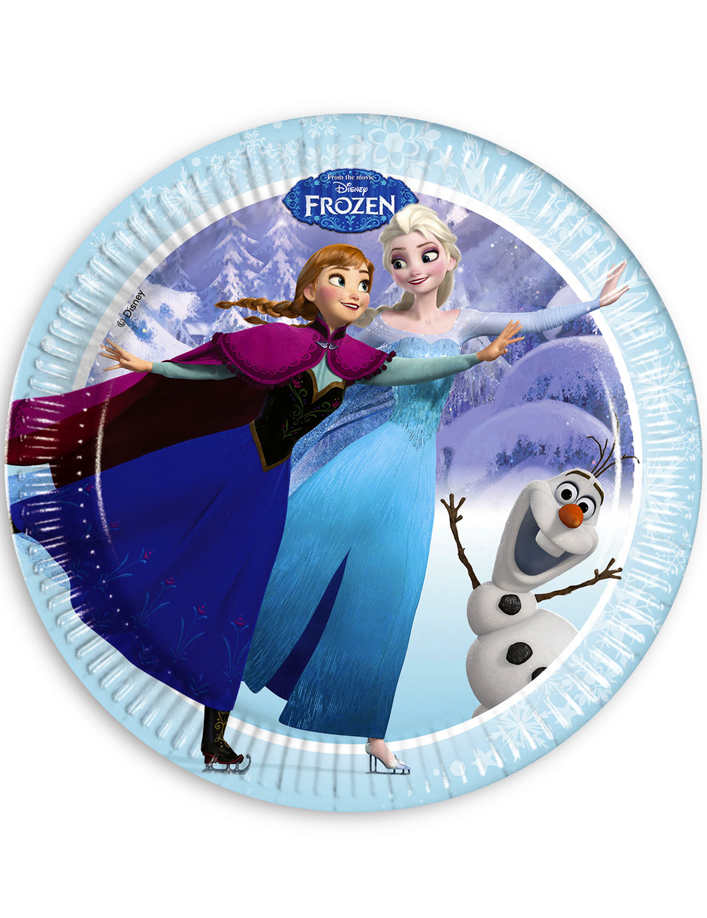 8 Assiettes bleues La Reine des neiges 23 cm