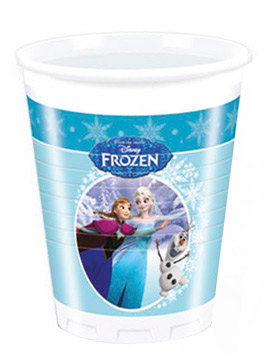 8 Gobelets en plastique La Reine Des Neiges 200 ml