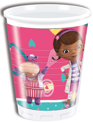 8 Gobelets en plastique Docteur La Peluche 200 ml