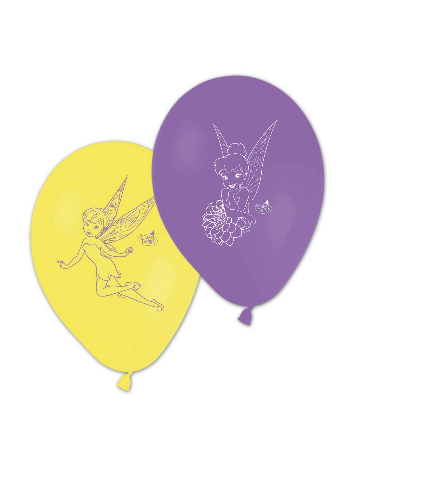 8 Ballons Imprimés Fée Clochette