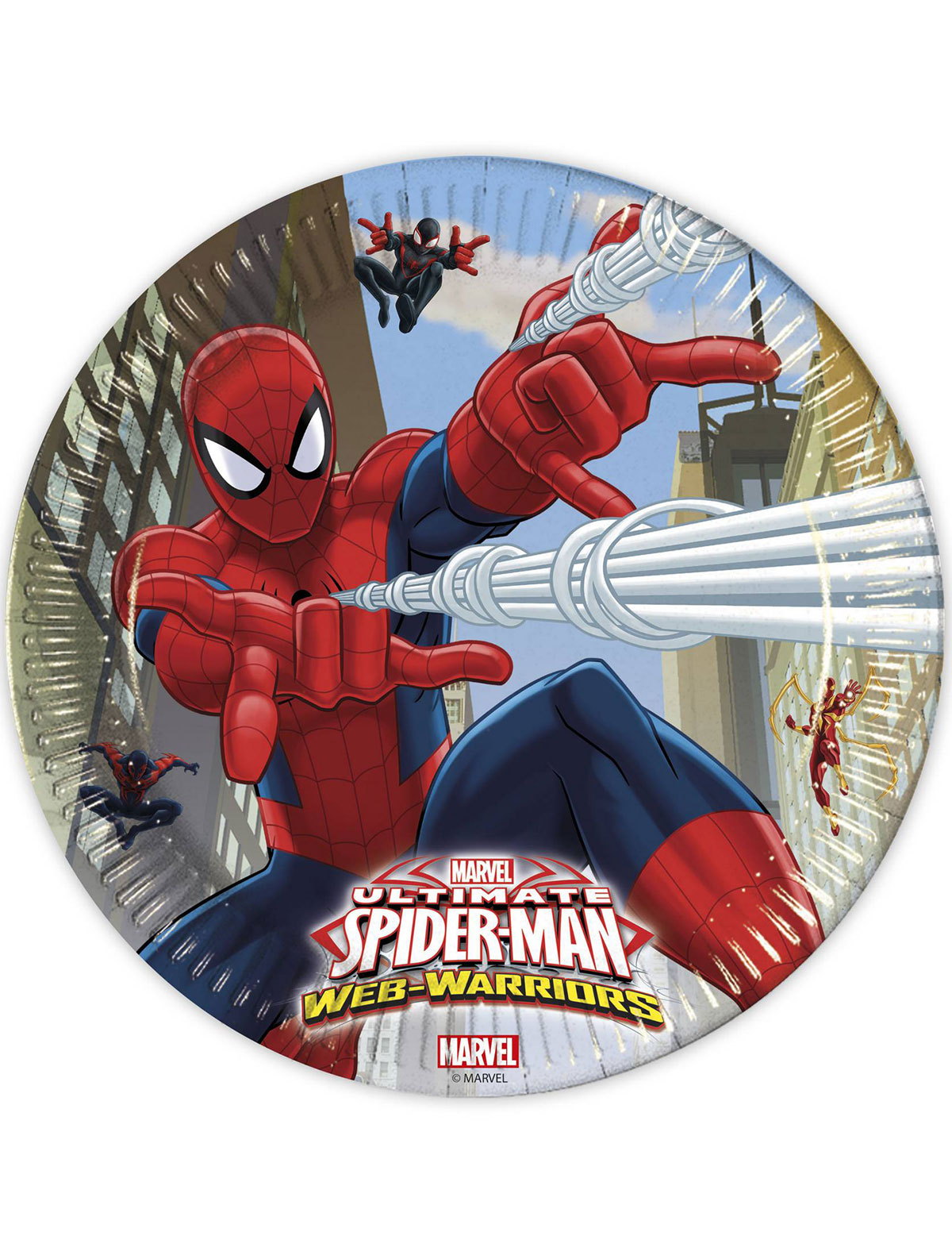 8 Assiettes en carton Spiderman Web-Warriors 23 cm