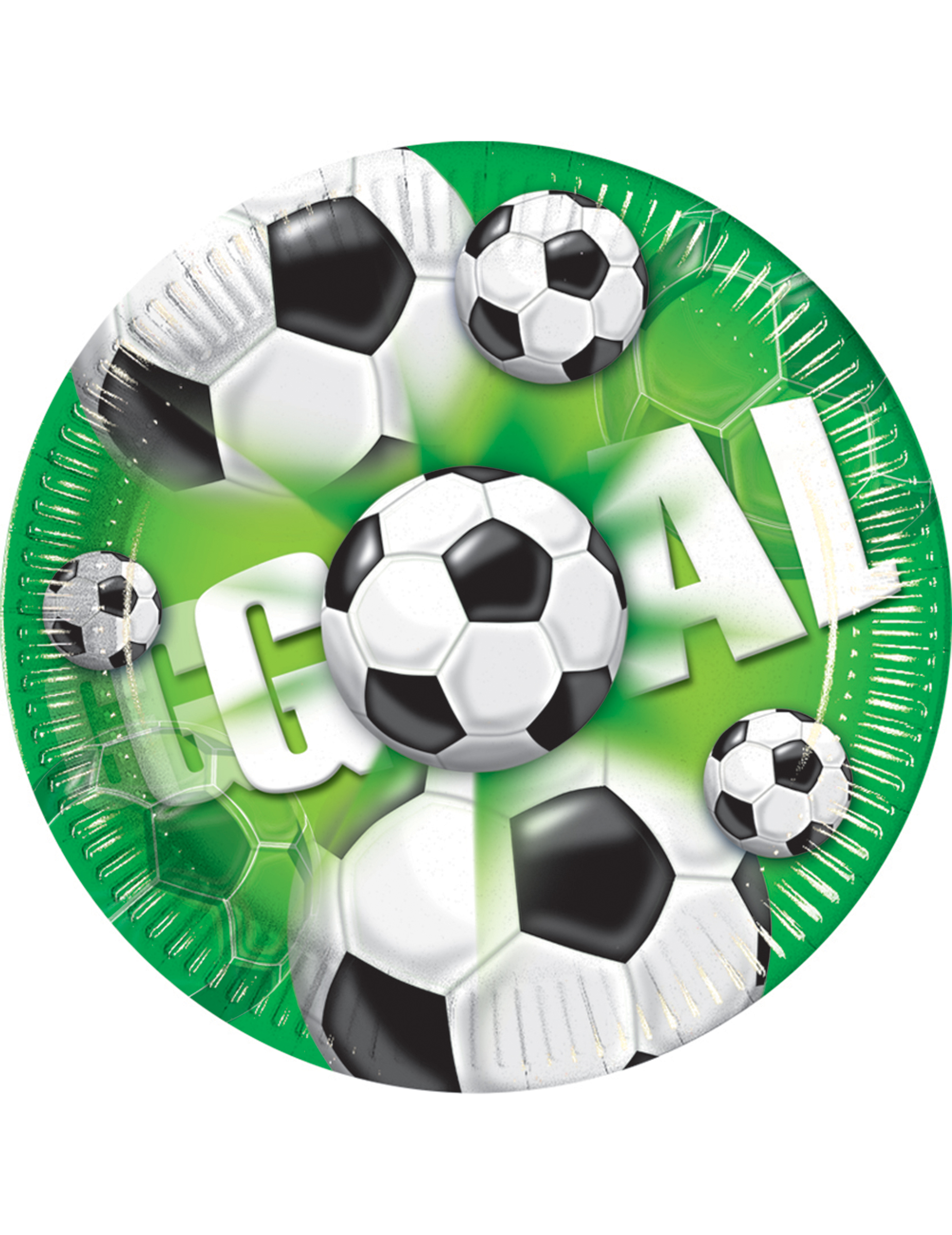 10 Assiettes en carton Goal Football 23 cm