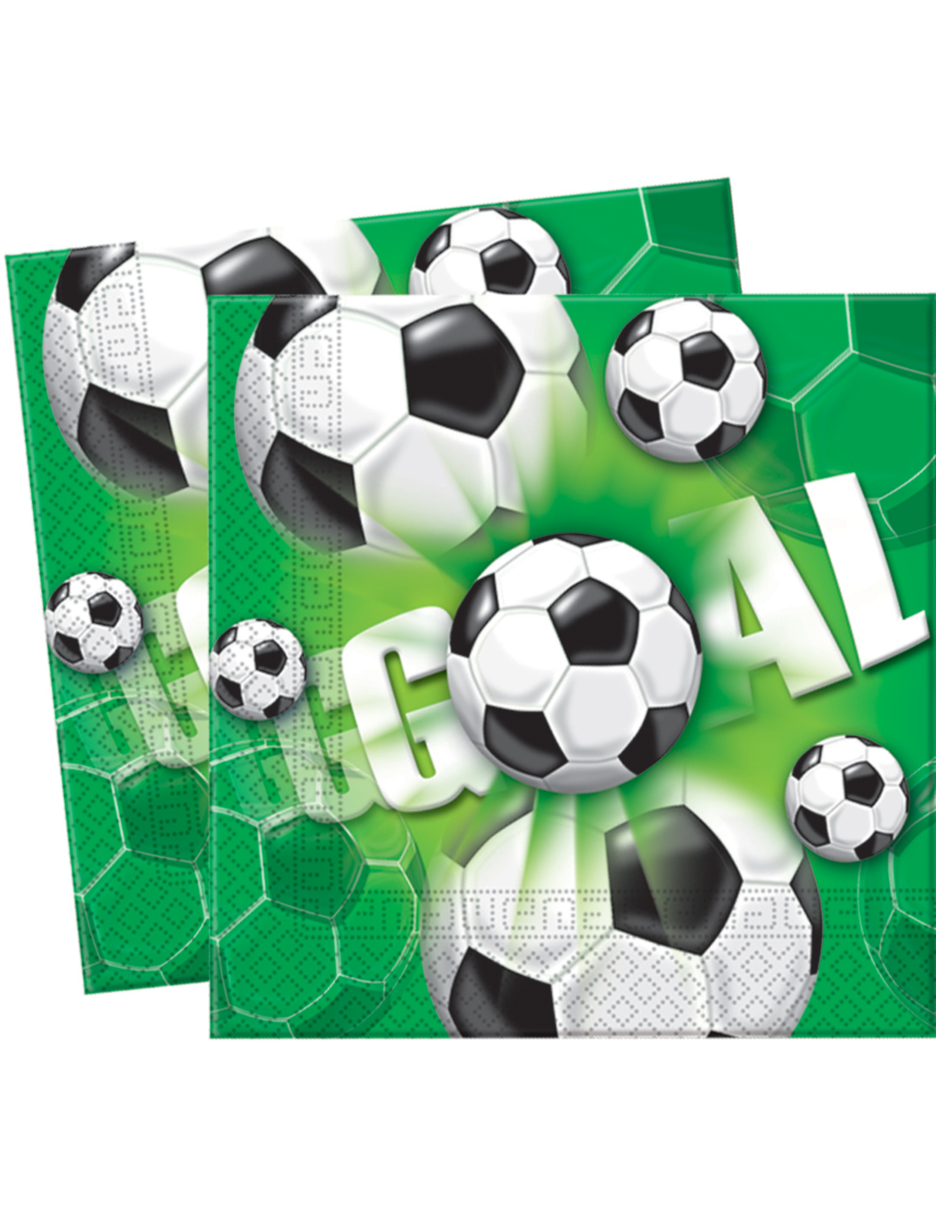 20 Serviettes en papier Football 33 x 33 cm