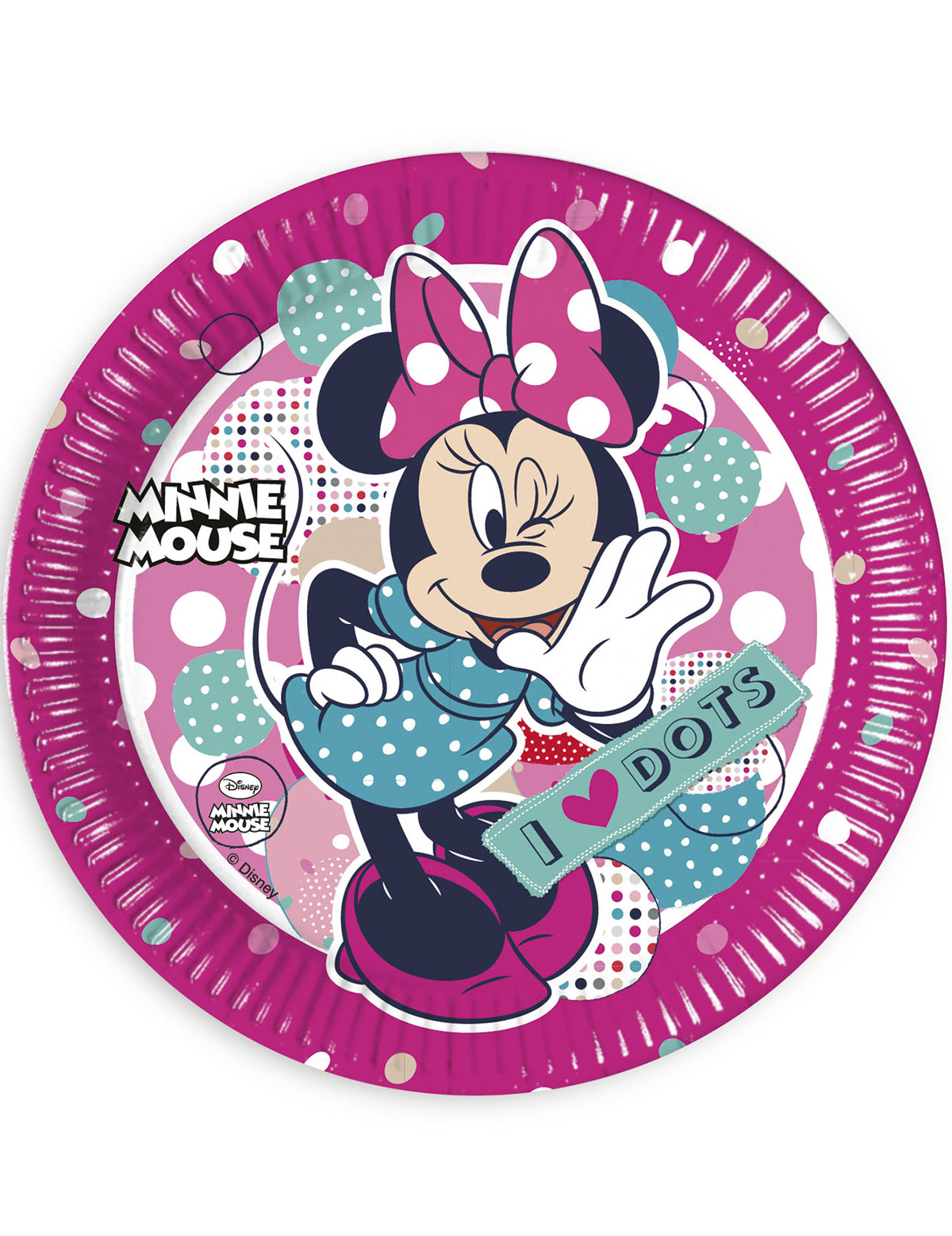 8 Assiettes en carton Minnie  23 cm